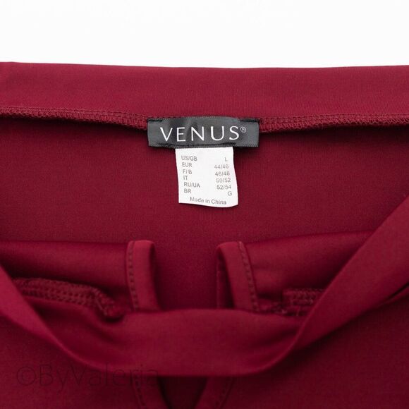 Venus Women's Burgundy Top L Balloon Sleeve Lace Sequin Holiday Christmas Glam - Picture 5 of 10